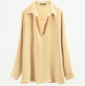 SATIN EFFECT POLO COLLAR SHIRT